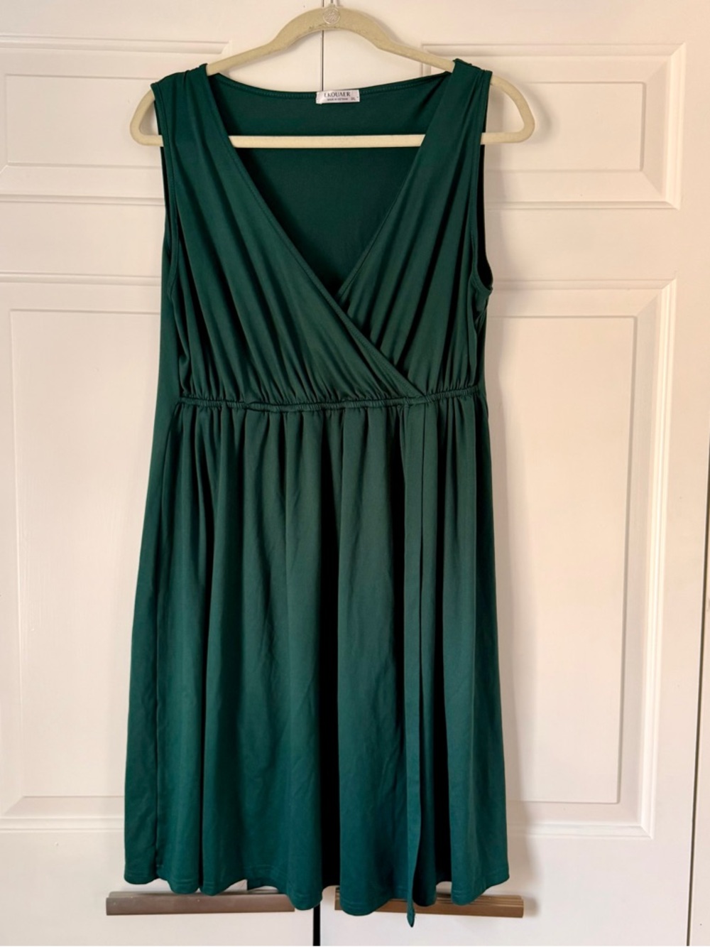 Ekouaer Green Wrap Front Dress 2XL Flowy Stretch Sleeveless